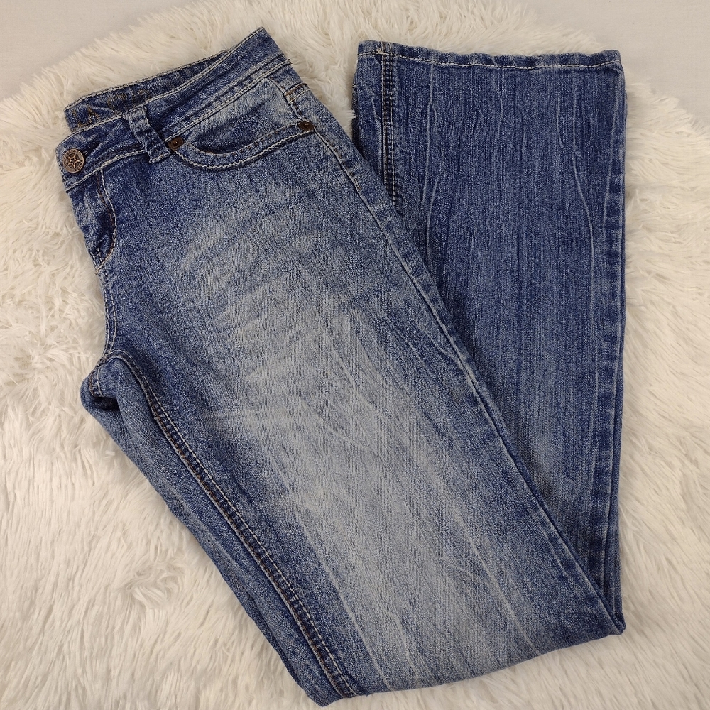 Vanilla Star Distressed Bootcut, Size 9 Tall - Picture 2 of 7